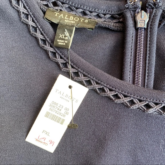 Talbots Navy Blue Fit & Flare Dress XL Petite - Picture 6 of 7